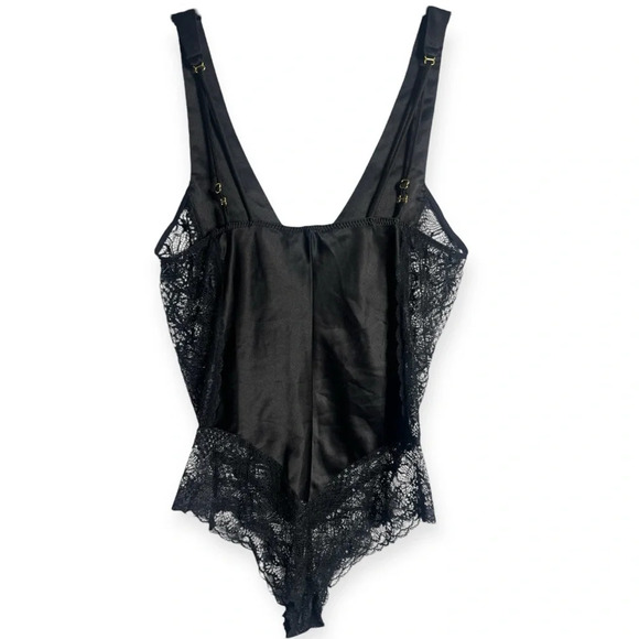 Rya Collection luxury black satin and lace bodysuit - Picture 5 of 7